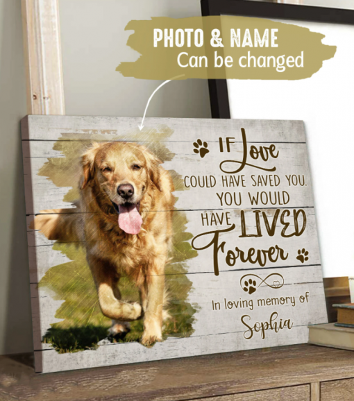 Poster Canvas Custom Photo and Name Dog Lived Forever - Home Decor ...