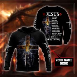Premium Christian Jesus Lion Personalized Name 3D All Over Printed Unisex Shirts