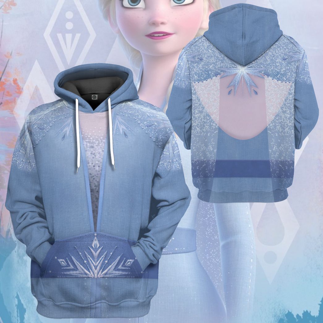    Frozen Hoodie Elsa Princess Suit Version 2 Custome T-shirt Elsa Hoodie 2022