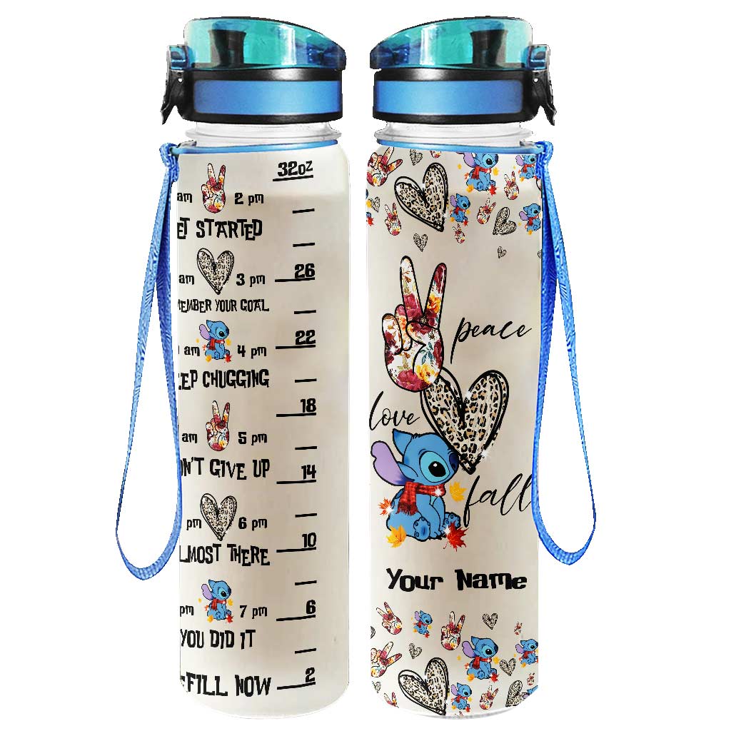 Peace Love Ohana - Personalized Ohana Water Tracker Bottle - Home Decor ...