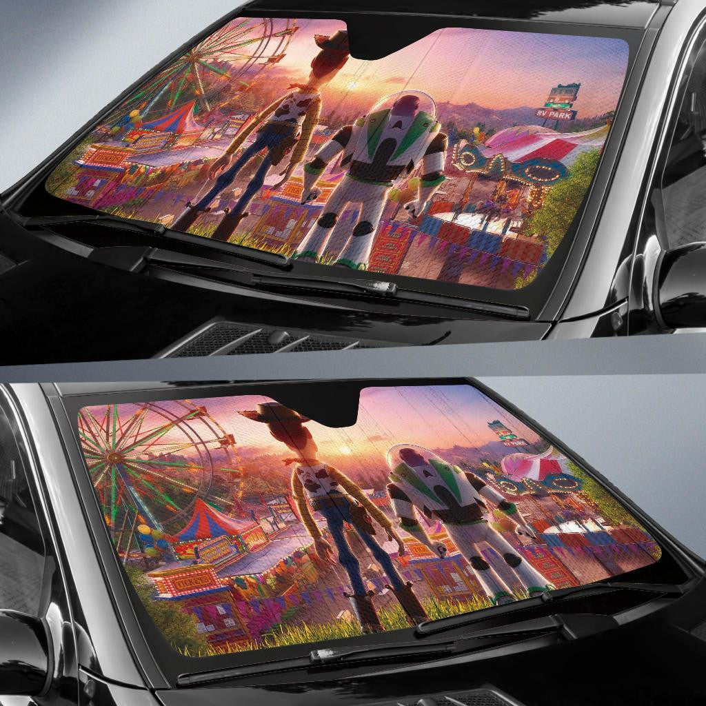 Toy Story DN Windshield Shade Woody And Buzz Lightyear Car Sun Shade