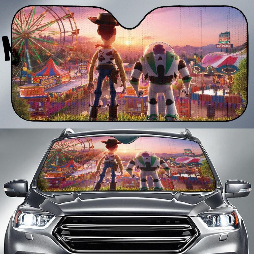 Unifinz Toy Story DN Windshield Shade Woody And Buzz Lightyear Car Sun ...
