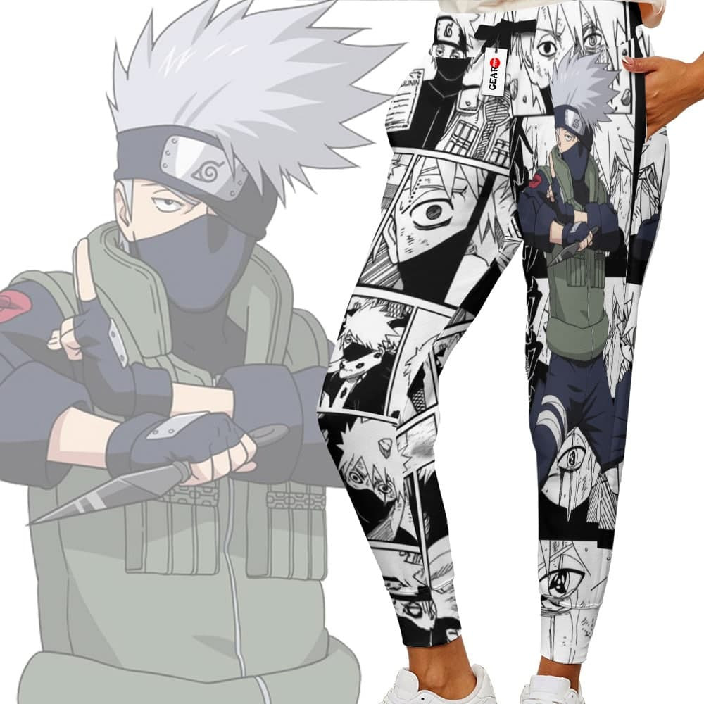 Kakashi Hatake Custom Naruto Anime Jogger Pants Merch Manga Style