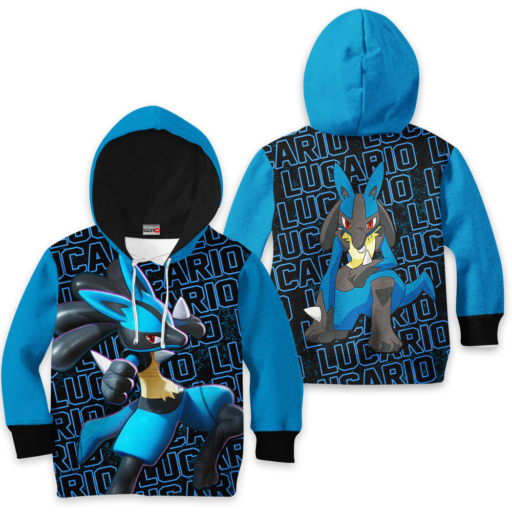 Pokemon Lucario Kids Hoodie Custom Anime Clothes Pt2711 - Home Decor 