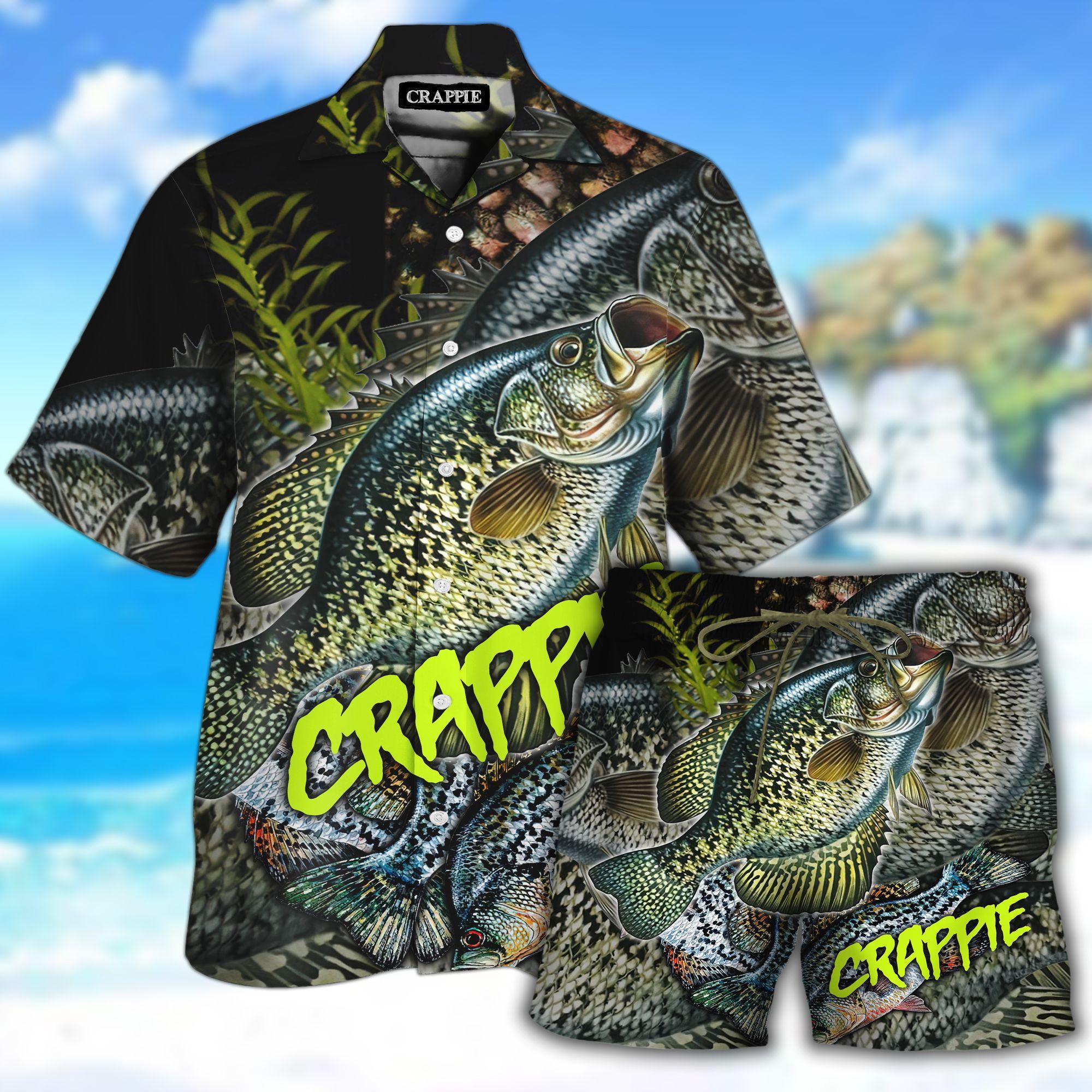 Crappie Fishing Hawaiian Shirt Set Unisex Hs1058 Home Decor, Apparel and Accessories